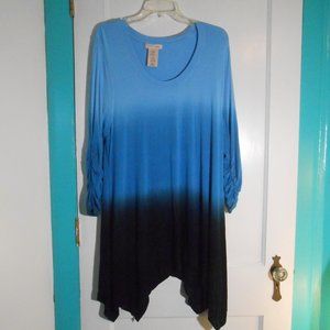 Blue gradient to black asymmetrical top